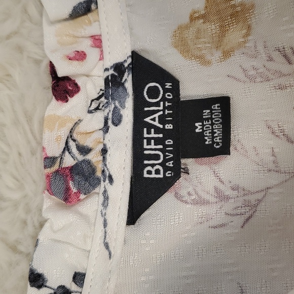 Buffalo David Bitton Floral Viscose Top Blouse M - Picture 9 of 12